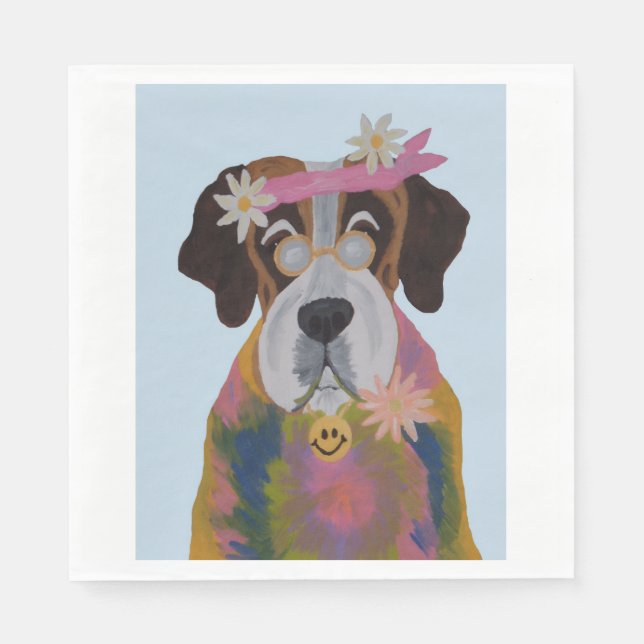 Saint Bernard Hippie Napkins (Front)