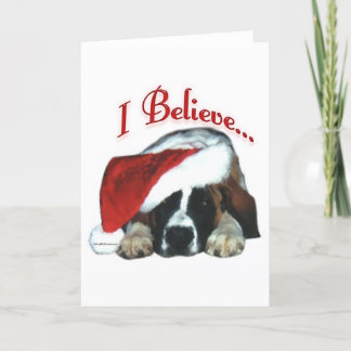 Saint Bernard I Believe Holiday Card