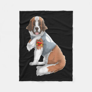 Saint Bernard I Love Mom Tattoo Dog Shirt Funny Mo Fleece Blanket