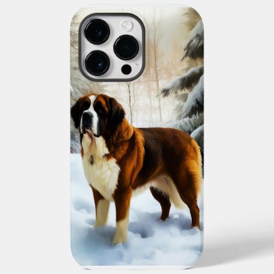 Saint Bernard Let It Snow Christmas Case-Mate iPhone 14 Pro Max Case