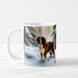 Saint Bernard Let It Snow Christmas Coffee Mug