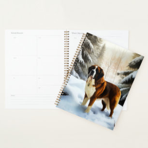 Saint Bernard Let It Snow Christmas Planner