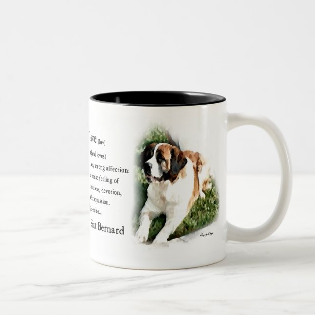 Saint Bernard Lovers Two-Tone Coffee Mug (Right)