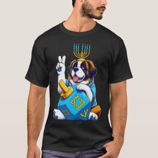 Saint Bernard Menorah Dreidel Jewish Hanukkah Wome T-Shirt