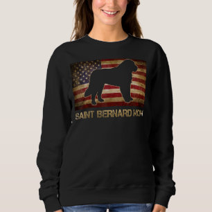 Saint Bernard Mom Vintage American Flag Patriotic Sweatshirt