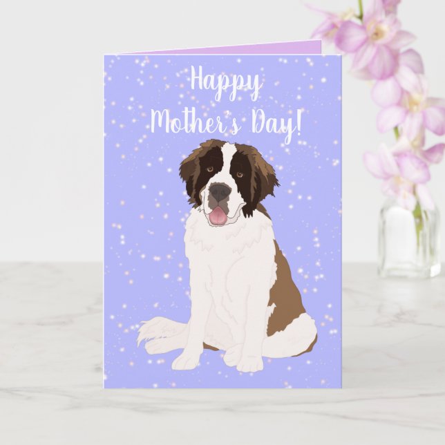 Saint Bernard Mother’s Day Card (Orchid)