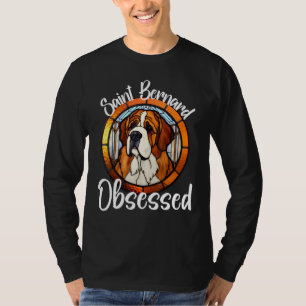 Saint Bernard Obsessed Dog Mom Puppy Colorful Pet  T-Shirt