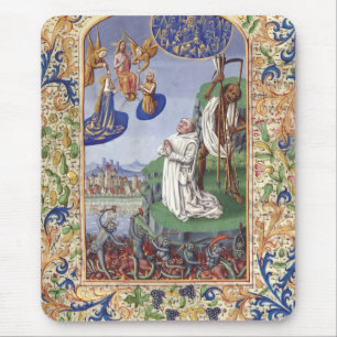 Saint Bernard of Clairvaux Medieval Illustration Mouse Pad