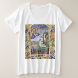 Saint Bernard of Clairvaux Medieval Illustration Plus Size T-Shirt