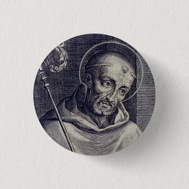 Saint Bernard of Clairvaux Mellifluous Doctor Art Button (Front)