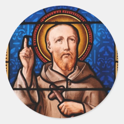 Saint Bernard of Clairvaux Stained Glass Art Classic Round Sticker