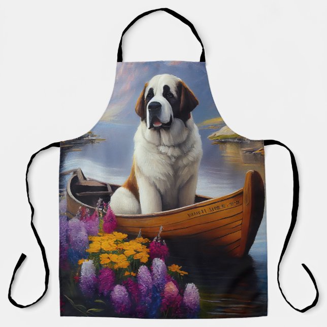 Saint Bernard on a Paddle: A Scenic Adventure Apron (Front)