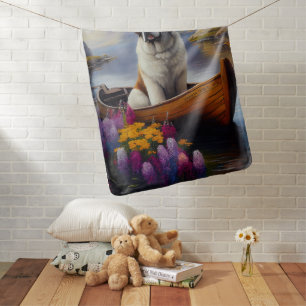 Saint Bernard on a Paddle: A Scenic Adventure Baby Blanket