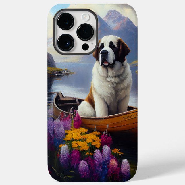Saint Bernard on a Paddle: A Scenic Adventure Case-Mate iPhone Case (Back)