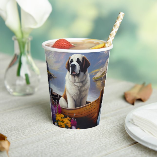 Saint Bernard on a Paddle: A Scenic Adventure Paper Cups (Insitu)