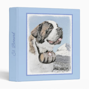 Saint Bernard Painting - Cute Original Dog Art 3 R Ring Binder