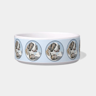 Saint Bernard Painting - Cute Original Dog Art Bowl