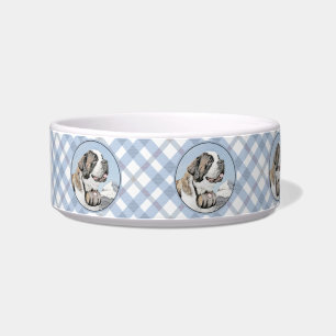 Saint Bernard Painting - Cute Original Dog Art Bowl