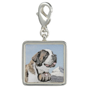Saint Bernard Painting - Cute Original Dog Art Charm