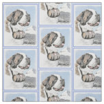 Saint Bernard Painting - Cute Original Dog Art Fabric