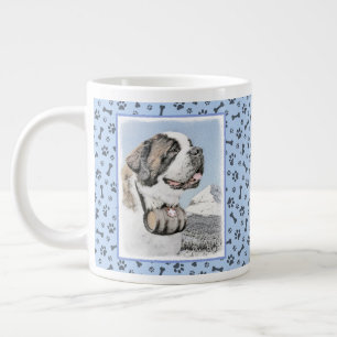 Saint Bernard Painting - Cute Original Dog Art Giant Coffee Mug