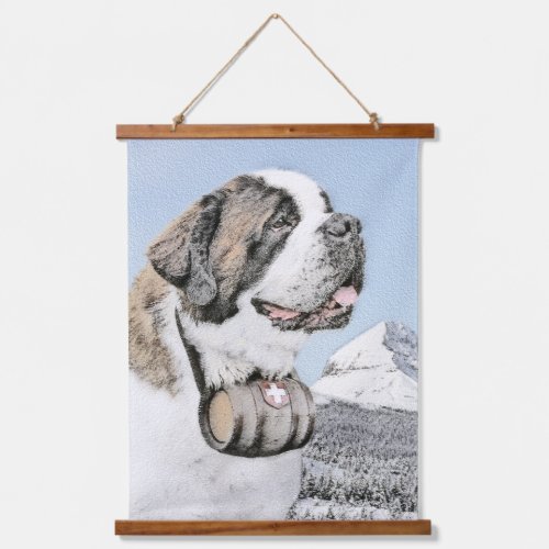Saint Bernard Painting _ Cute Original Dog Art Hanging Tapestry