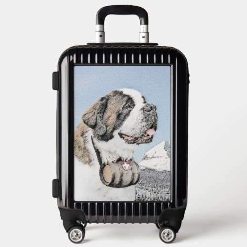 Saint Bernard Painting _ Cute Original Dog Art Luggage