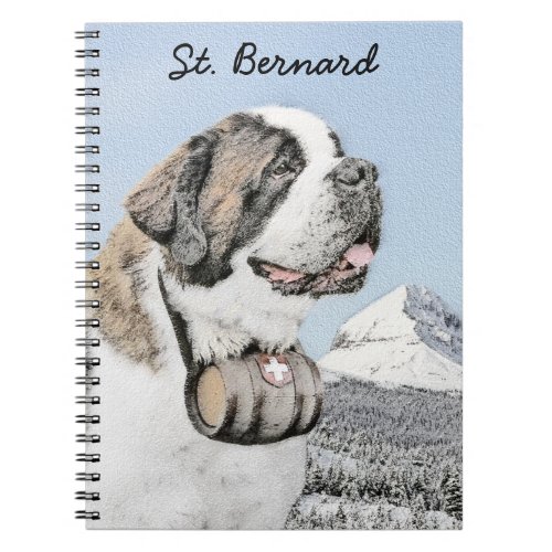 Saint Bernard Painting _ Cute Original Dog Art Notebook