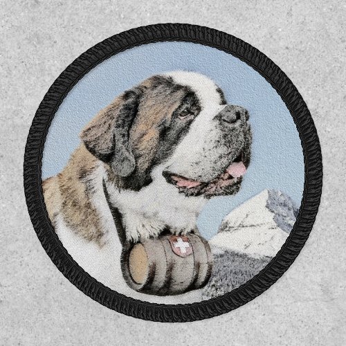 Saint Bernard Painting _ Cute Original Dog Art Patch