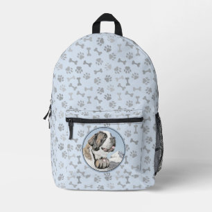 Saint Bernard Painting - Cute Original Dog Art Printed Backpack