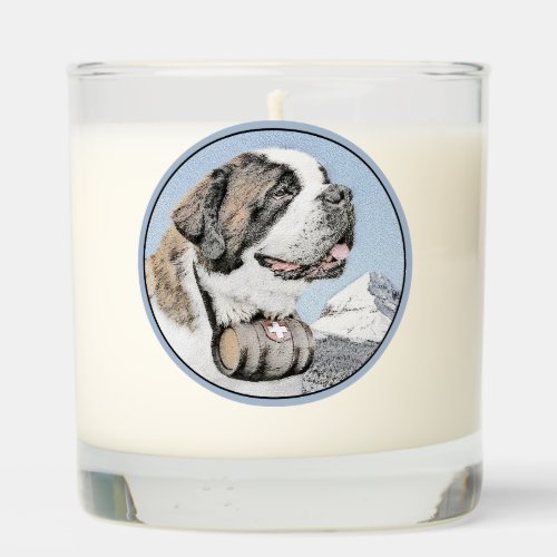 Saint Bernard Painting _ Cute Original Dog Art Scented Candle
