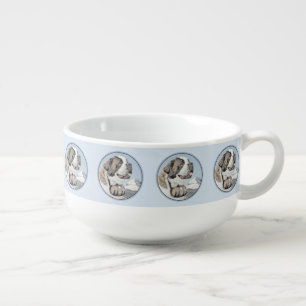 Saint Bernard Painting - Cute Original Dog Art Soup Mug