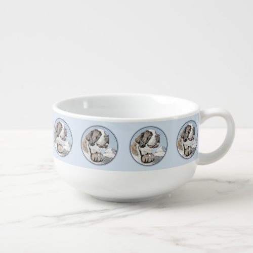 Saint Bernard Painting _ Cute Original Dog Art Soup Mug