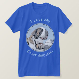 Saint Bernard Painting - Cute Original Dog Art T-Shirt