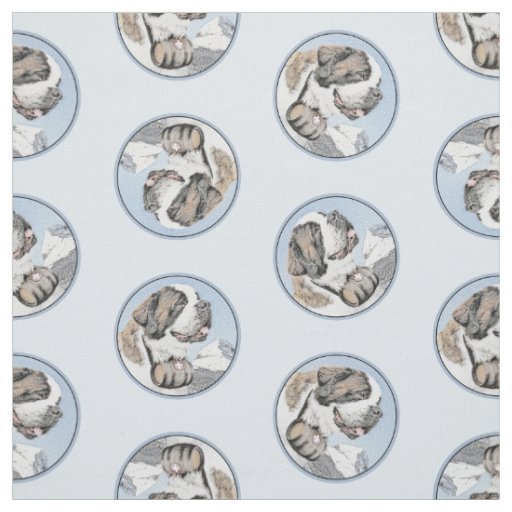 Saint Bernard Painting Rough St Original Dog Art Fabric