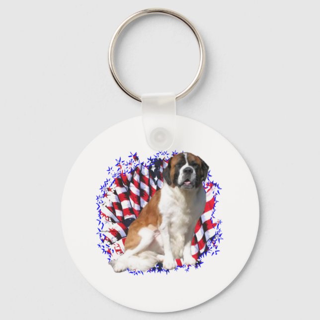 Saint Bernard Patriot Keychain (Front)