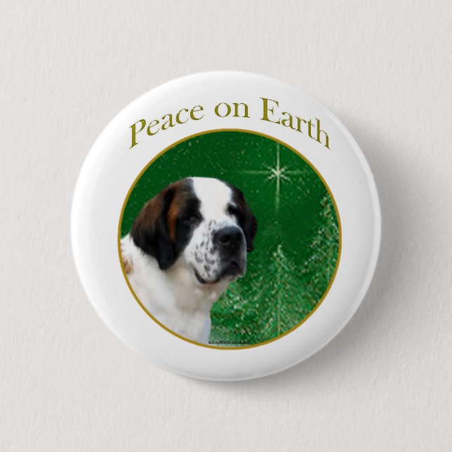 Saint Bernard Peace Pinback Button (Front)