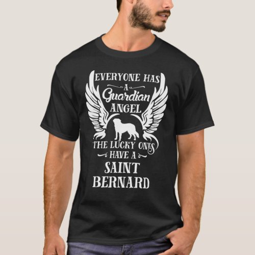 Saint Bernard pet dog guardian angel T_Shirt