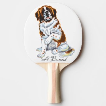 Saint Bernard Ping-pong Paddle by insimalife at Zazzle