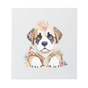 Saint Bernard Playful Adorable Fun Animal Colorful Notepad