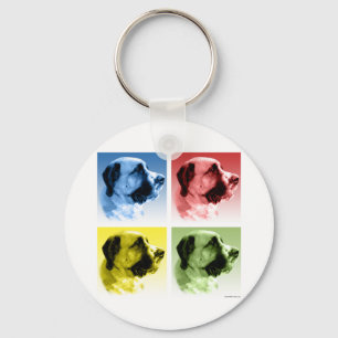 Saint Bernard Pop Art Keychain
