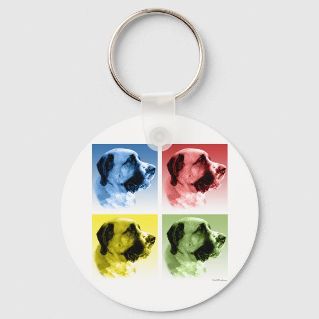 Saint Bernard Pop Art Keychain (Front)