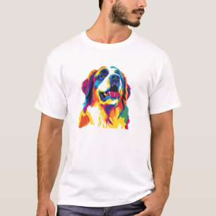 Saint Bernard Portrait Illustration Watercolour  T-Shirt