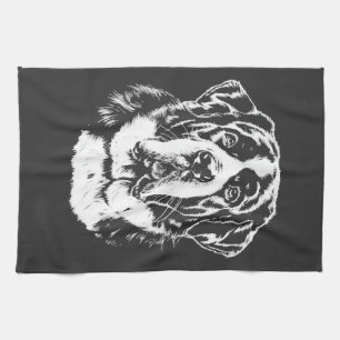 Saint Bernard Portrait Minimalist Apparel Kitchen Towel