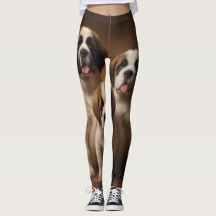 Saint Bernard Puppy Autumn Delight Pumpkin Leggings