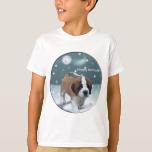 Saint Bernard Puppy Christmas Gifts T-Shirt