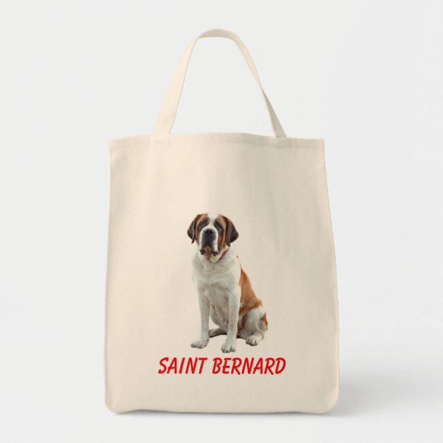 Saint Bernard Puppy Dog Canvas Grocery Totebag Tote Bag (Front)