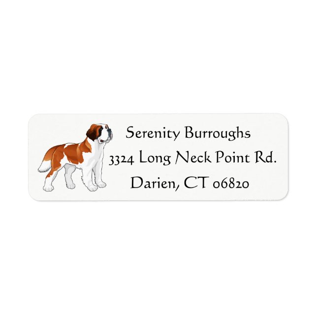Saint Bernard Puppy Dog - Cartoon Love St Bernard Label (Front)