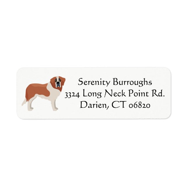 Saint Bernard Puppy Dog - Cartoon Love St Bernard Label (Front)