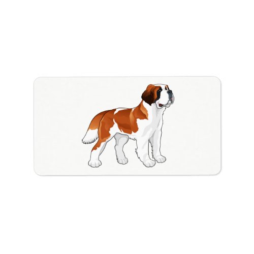 Saint Bernard Puppy Dog _ Cartoon Love St Bernard Label